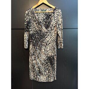 Lauren Ralph Lauren Wrap Ruched Sheath Dress Size 8 Stretch Slimming Career
